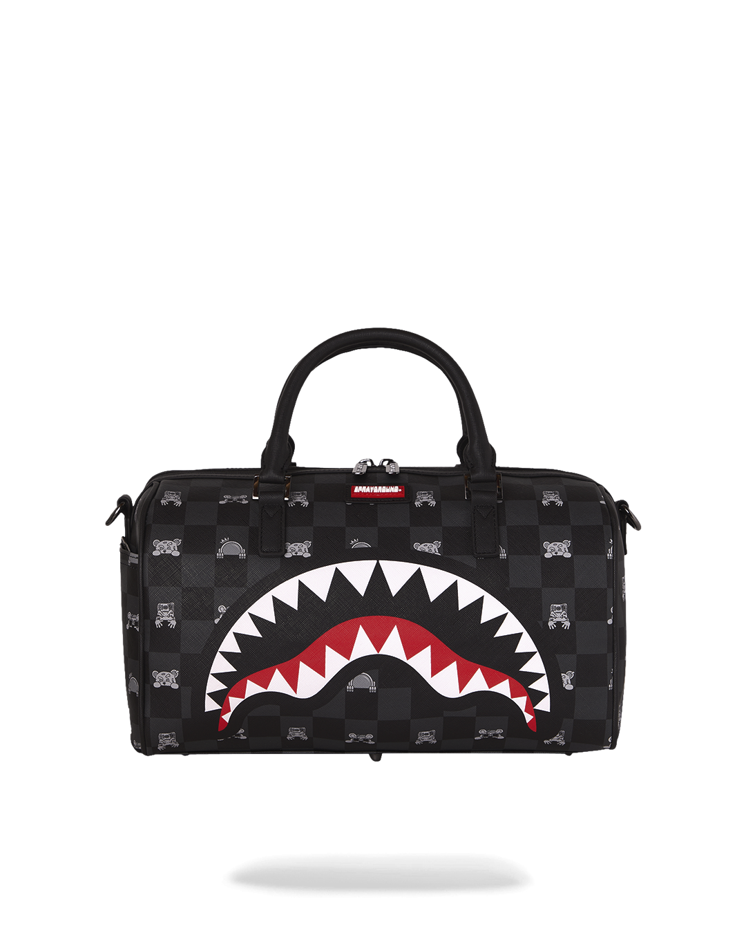 GRAY PEEKING CHARACTER CHECK MINI DUFFLE