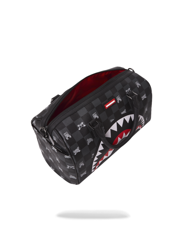 GRAY PEEKING CHARACTER CHECK MINI DUFFLE