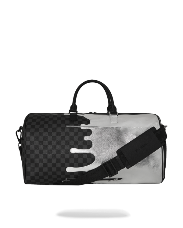 SILVER SIDE DRIP BLACK CHECK MINI DUFFLE