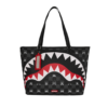 GRAY PEEKING CHARACTER CHECK TOTE