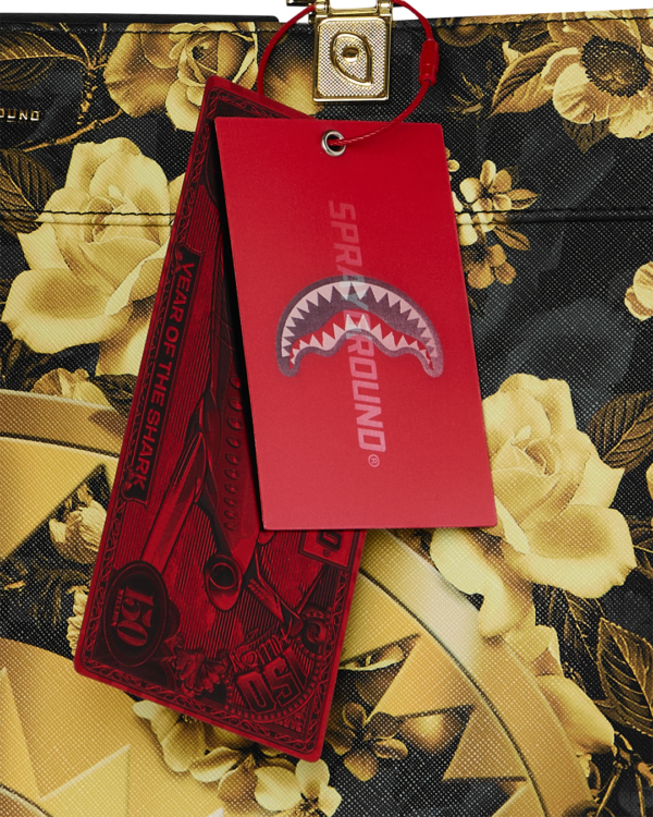 GOLD FLORAL REMIX TORTUGA TOTE