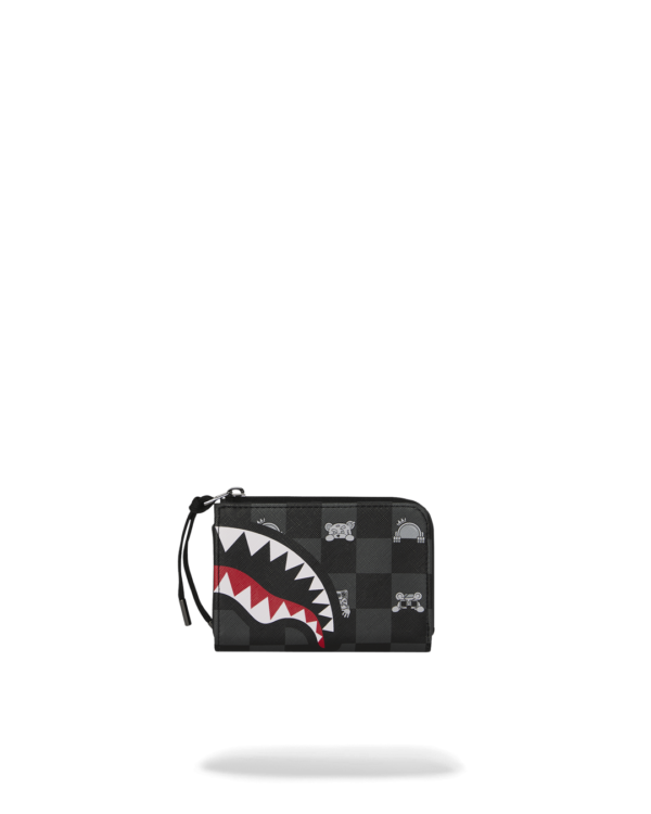 W8917_3 GRAY PEEKING CHARACTER CHECK WALLET