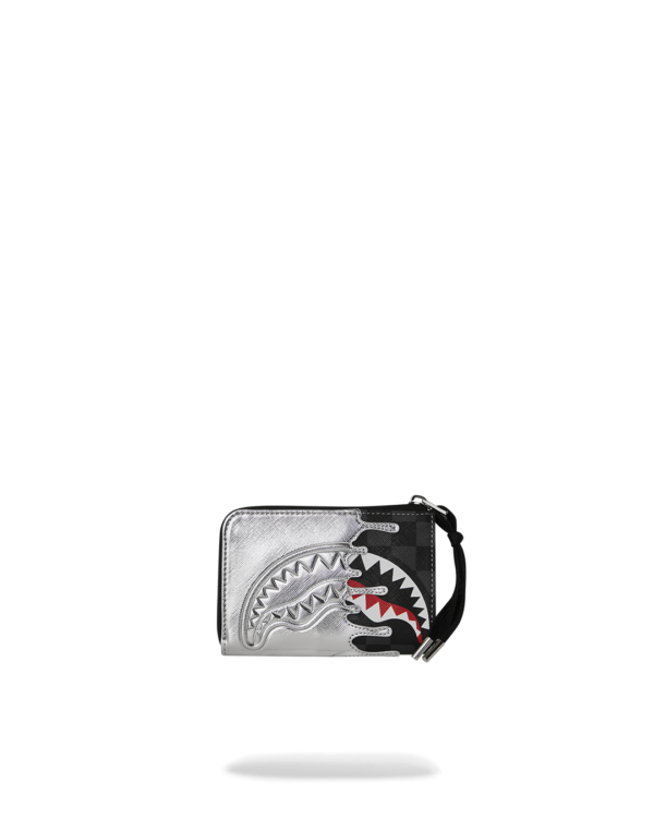 SILVER SIDE DRIP BLACK CHECK WALLET SILVER SIDE DRIP BLACK CHECK WALLET