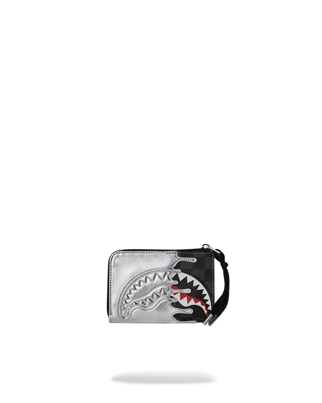 SILVER SIDE DRIP BLACK CHECK WALLET
