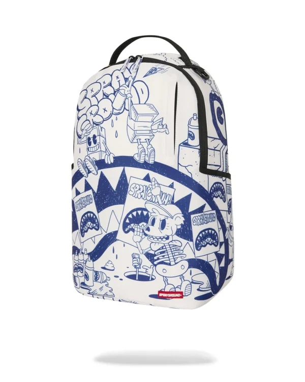 5 BLUE INK DOODLE BACKPACK