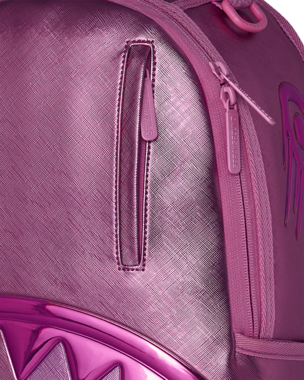 METALLIC PINK METALLIC DRIP BACKPACK