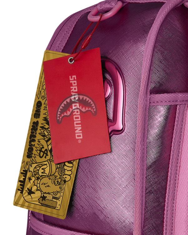 METALLIC PINK METALLIC DRIP BACKPACK