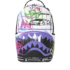 B8538_1 STENCIL SHARK ATTACK BLACK AND WHITE SPLIT BACKPACK