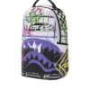 B8538_5 STENCIL SHARK ATTACK BLACK AND WHITE SPLIT BACKPACK