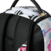B8538_D2 STENCIL SHARK ATTACK BLACK AND WHITE SPLIT BACKPACK