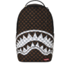 BROWN AND CREAM DRIP CHECK SHARK BACKPACK