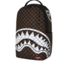 BROWN AND CREAM DRIP CHECK SHARK BACKPACK
