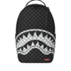 B8553_1 BLACK AND WHITE DRIP CHECK SHARK BACKPACK