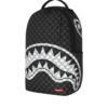 B8553_5 BLACK AND WHITE DRIP CHECK SHARK BACKPACK