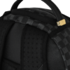 B8553_7 BLACK AND WHITE DRIP CHECK SHARK BACKPACK