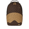 B8592_1 EMBOSSED CHECK BROWN BACKPACK