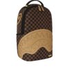 B8592_2 EMBOSSED CHECK BROWN BACKPACK
