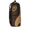 B8592_3 EMBOSSED CHECK BROWN BACKPACK