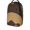 B8592_5 EMBOSSED CHECK BROWN BACKPACK