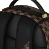 B8592_7 EMBOSSED CHECK BROWN BACKPACK