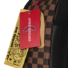 B8592_T EMBOSSED CHECK BROWN BACKPACK