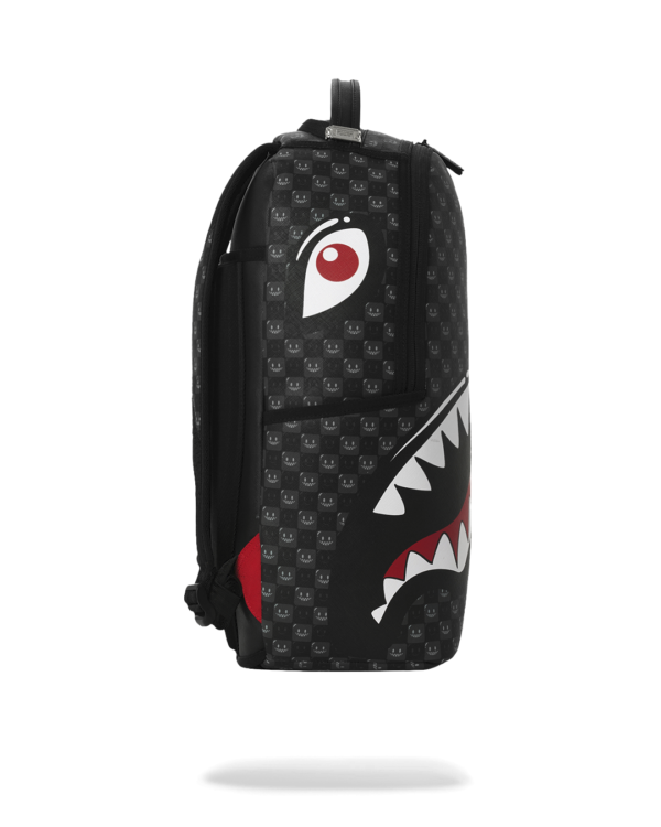 B8633_3 SHARKS IN PARIS WTF BUBBLY BLACK CHECK BACKPACK