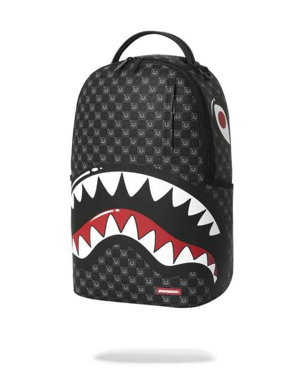 B8633_5 SHARKS IN PARIS WTF BUBBLY BLACK CHECK BACKPACK