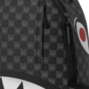 B8633_D1 SHARKS IN PARIS WTF BUBBLY BLACK CHECK BACKPACK