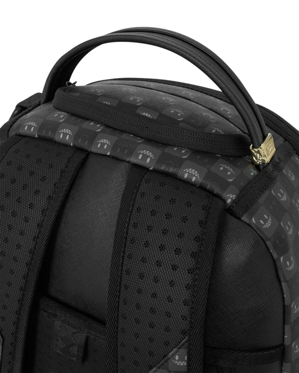B8633_D2 SHARKS IN PARIS WTF BUBBLY BLACK CHECK BACKPACK
