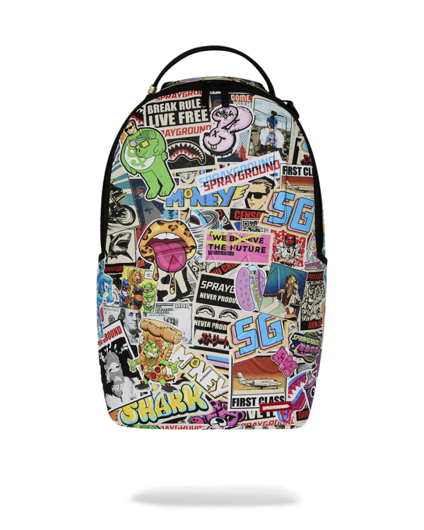 B8651_1 PUNK STICKER SHARK BACKPACK