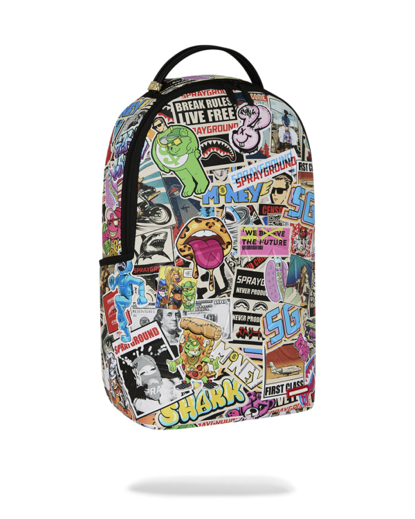 B8651_2 PUNK STICKER SHARK BACKPACK