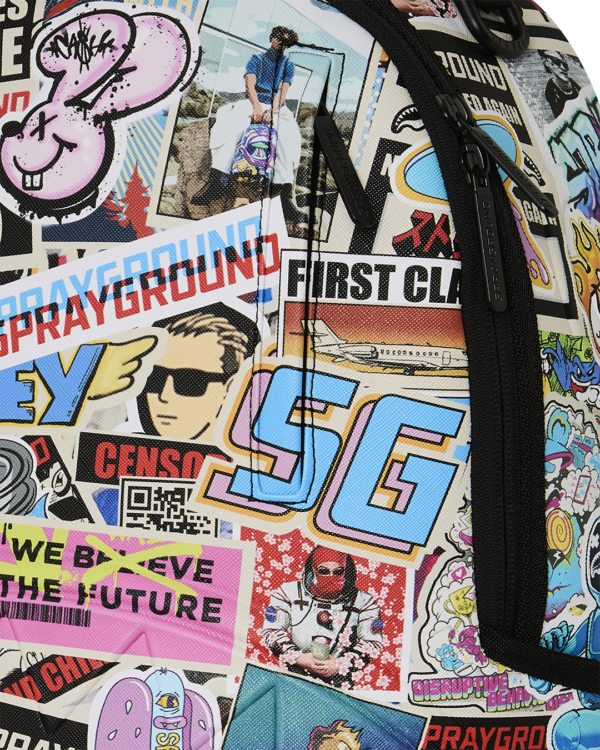 B8651_6 PUNK STICKER SHARK BACKPACK