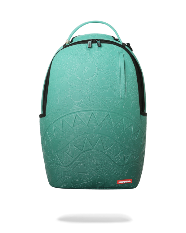 TURQUOISE DOODLE EMBOSS BACKPACK