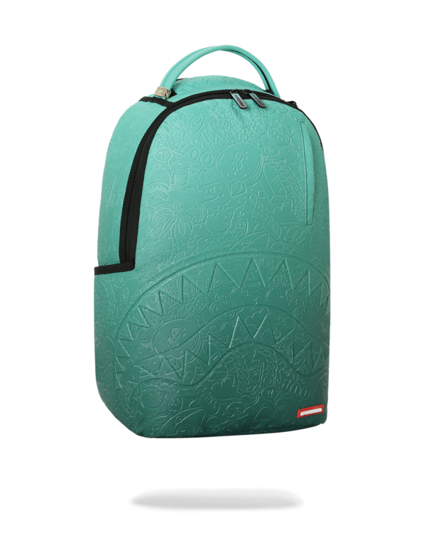 TURQUOISE DOODLE EMBOSS BACKPACK