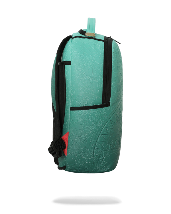 TURQUOISE DOODLE EMBOSS BACKPACK