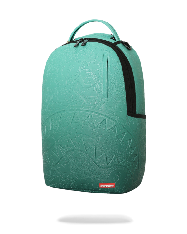 TURQUOISE DOODLE EMBOSS BACKPACK