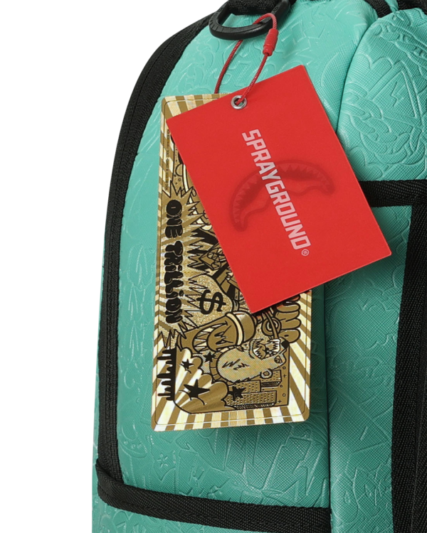 TURQUOISE DOODLE EMBOSS BACKPACK