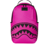 SHARK CENTRAL WHITE STENCIL SHARK PINK NYLON BACKPACK