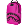 SHARK CENTRAL WHITE STENCIL SHARK PINK NYLON BACKPACK