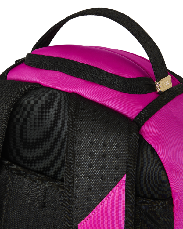 SHARK CENTRAL WHITE STENCIL SHARK PINK NYLON BACKPACK