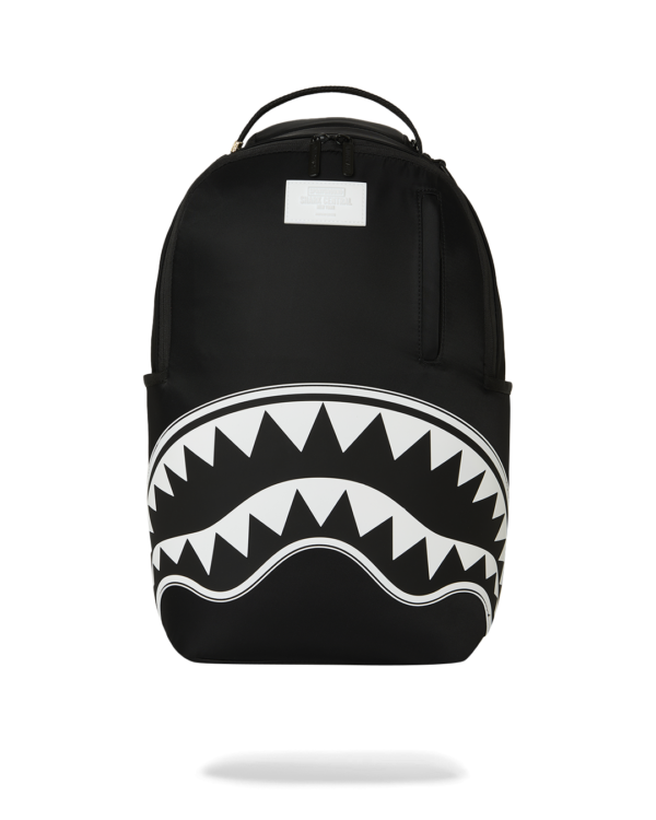 SHARK CENTRAL WHITE STENCIL SHARK BLACK NYLON BACKPACK