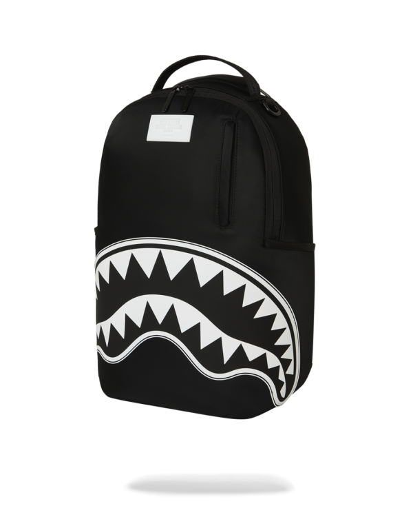 SHARK CENTRAL WHITE STENCIL SHARK BLACK NYLON BACKPACK