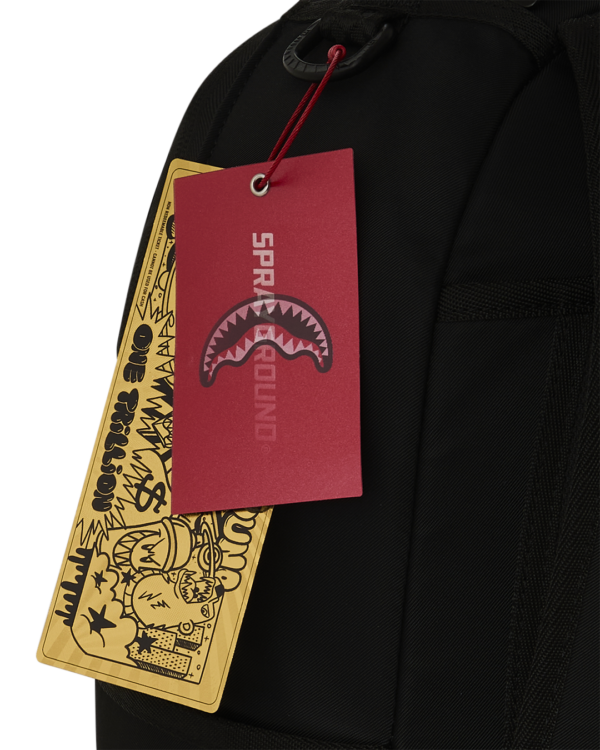 SHARK CENTRAL WHITE STENCIL SHARK BLACK NYLON BACKPACK