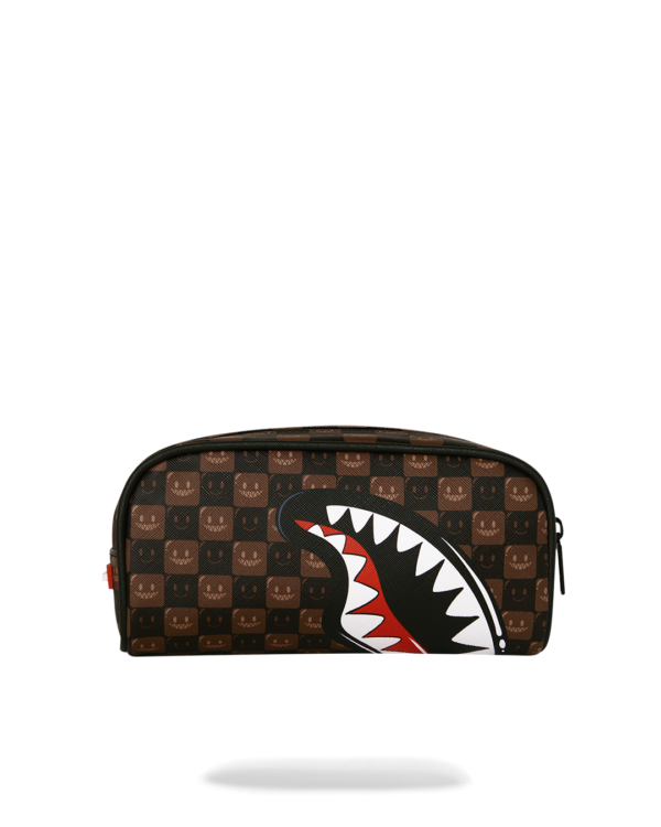 SHARK IN PARIS WTF BUBBLE BROWN CHECK POUCH