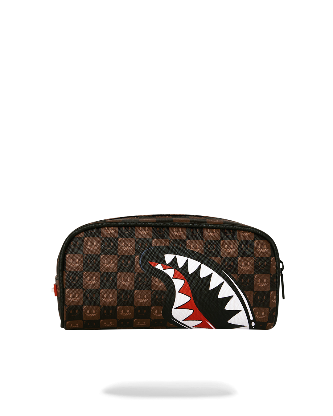 SHARK IN PARIS WTF BUBBLE BROWN CHECK POUCH