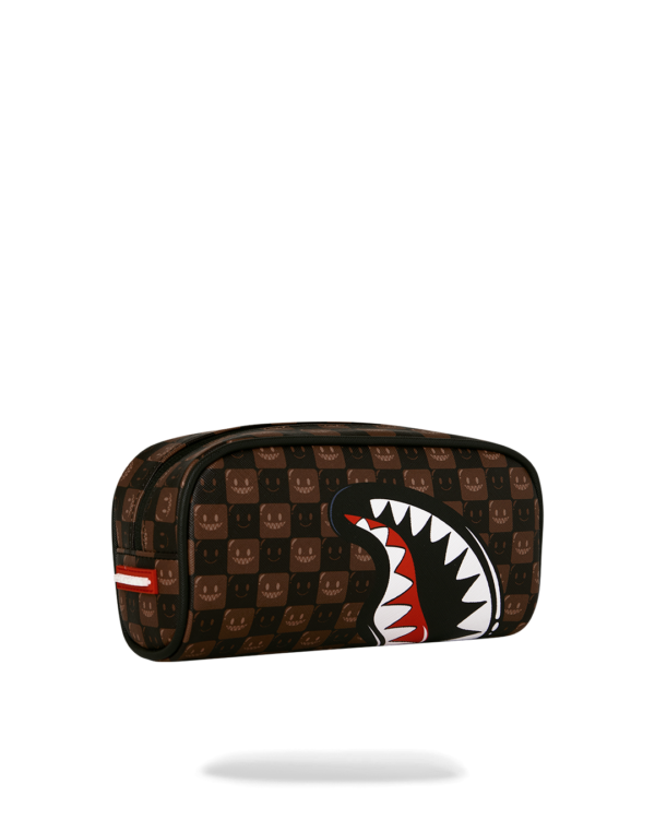 SHARK IN PARIS WTF BUBBLE BROWN CHECK POUCH