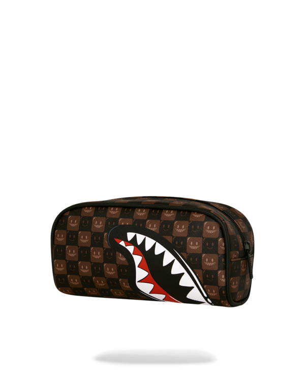 SHARK IN PARIS WTF BUBBLE BROWN CHECK POUCH