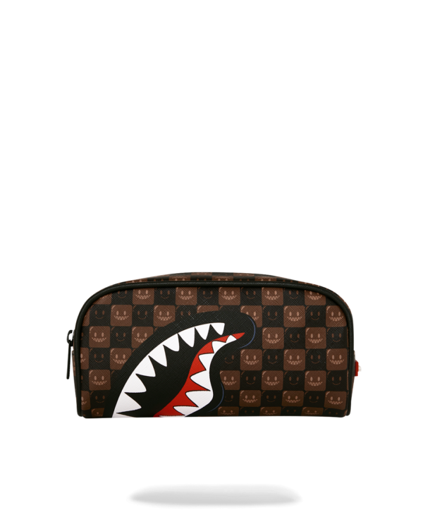 SHARK IN PARIS WTF BUBBLE BROWN CHECK POUCH
