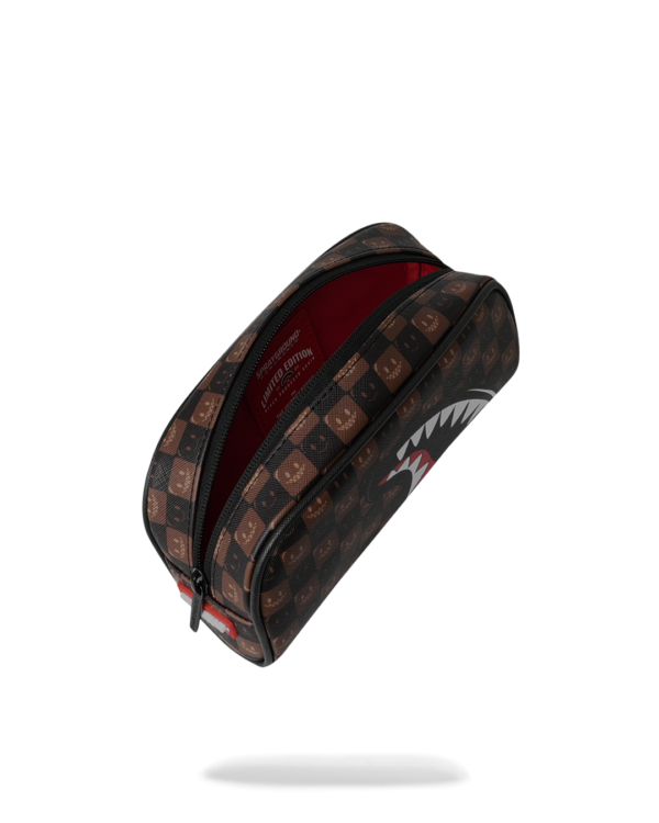 SHARK IN PARIS WTF BUBBLE BROWN CHECK POUCH