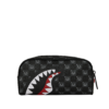 B9316_1 SHARK IN PARIS WTF BUBBLE BLACK CHECK POUCH